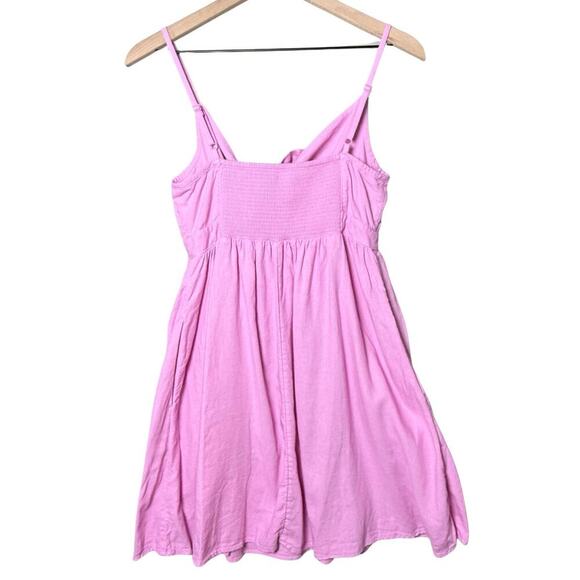 Old Navy Pink Linen Blend A-Line Sleeveless Tank Mini Dress Cottagecore Boho S - Picture 2 of 11